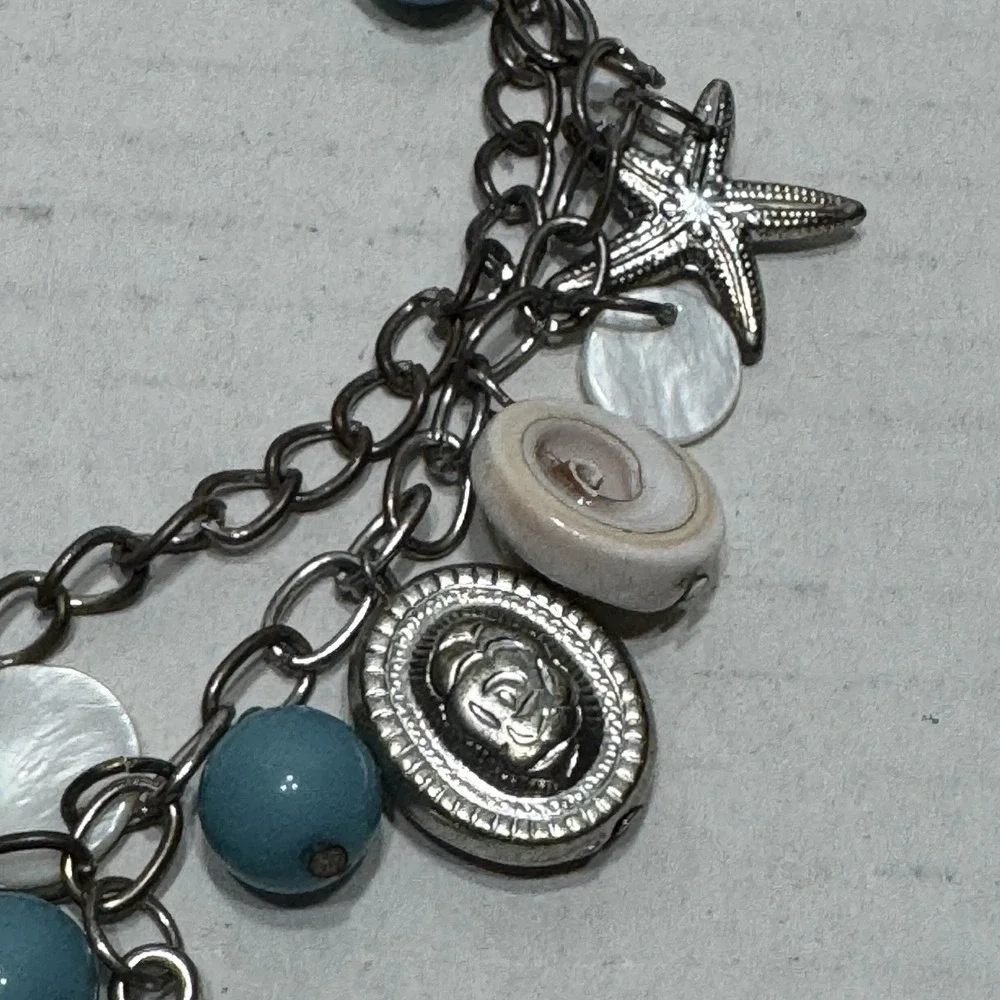 Crystal Couture Set Seashell Necklace Starfish Silver Earrings Beach Nautical